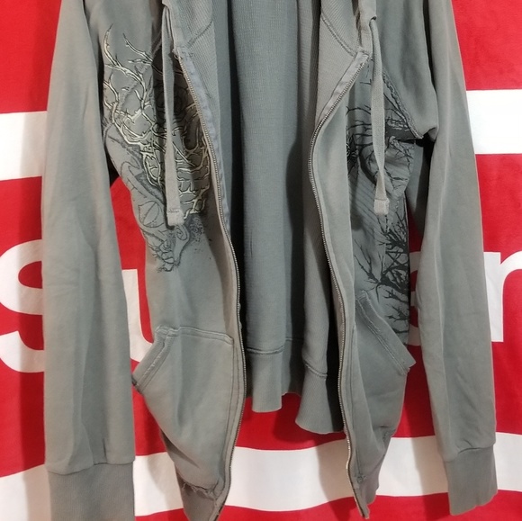 *SOLD*Fox Racing Gray and Black Full Zip MX Hoodie - Picture 6 of 7